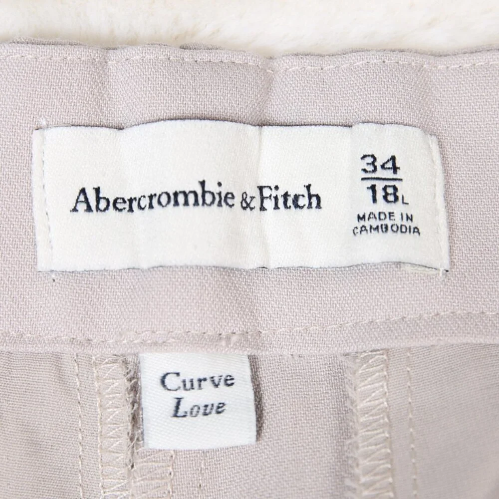 ABERCROMBIE & FITCH Curve Love Sloane Tailored Wide-Leg Ultra High-Waist…
